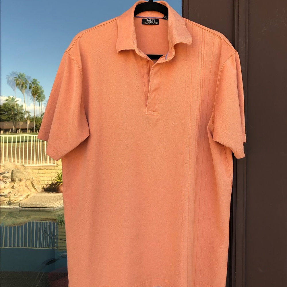 Haley Signature Orange Zip Golf Polo M